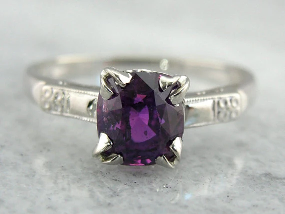 Deep True Pink Sapphire Ivoor Gold Engagement Ring