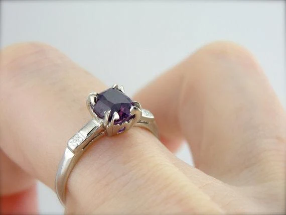 Deep True Pink Sapphire Ivoor Gold Engagement Ring