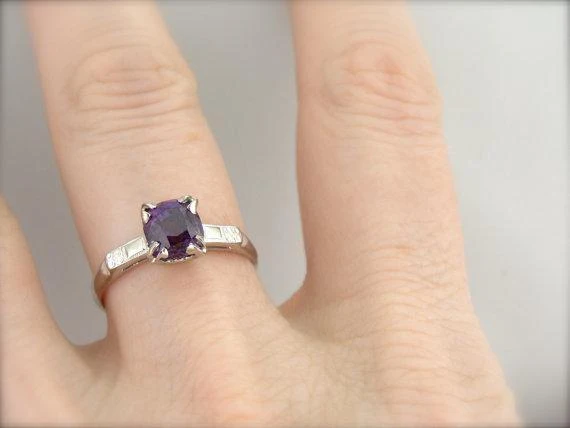 Deep True Pink Sapphire Ivoor Gold Engagement Ring