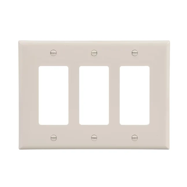 Eaton 3-Gang Midsize Light Almond Pc-materiaal Indoor Decorator Wall Plate met CE-Keurmerk