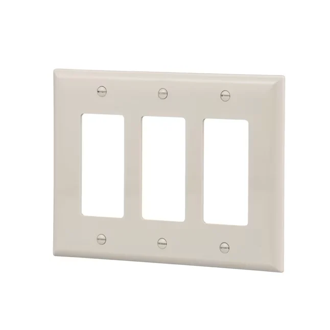 Eaton 3-Gang Midsize Light Almond Pc-materiaal Indoor Decorator Wall Plate met CE-Keurmerk