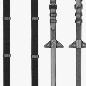 Gegalvaniseerd Continental Webbed Reins Black/Silver F