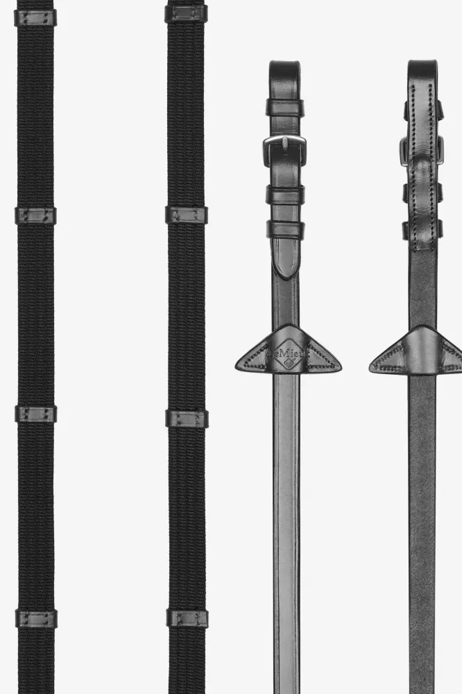 Gegalvaniseerd Continental Webbed Reins Black/Silver F