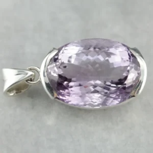 Glamorous Amethyst Pendant Sterling Platinagrijs