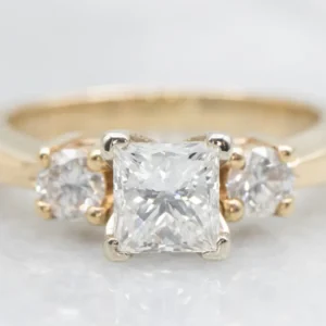 GSI Certified Leo Princess Cut Diamond Engagement Ring