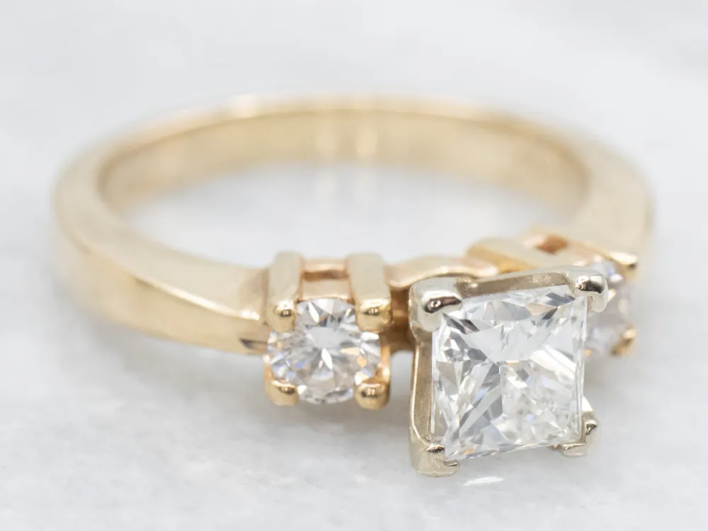 GSI Certified Leo Princess Cut Diamond Engagement Ring