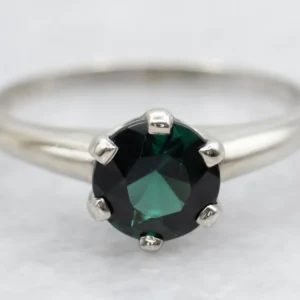Indicolite Tourmaline Solitaire Ring Ivoor Gold