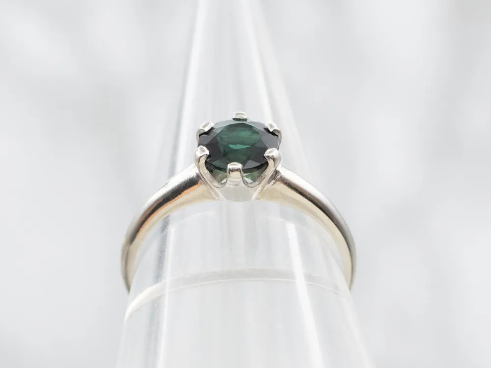 Indicolite Tourmaline Solitaire Ring Ivoor Gold