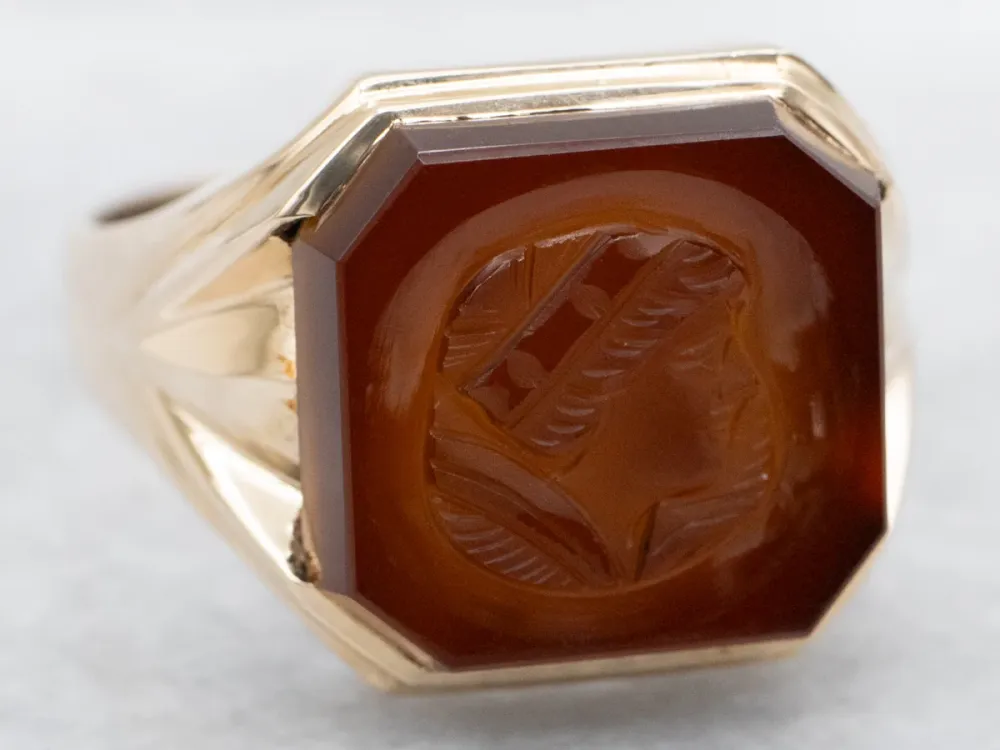 Men's Oud Sardonyx Intaglio Ring