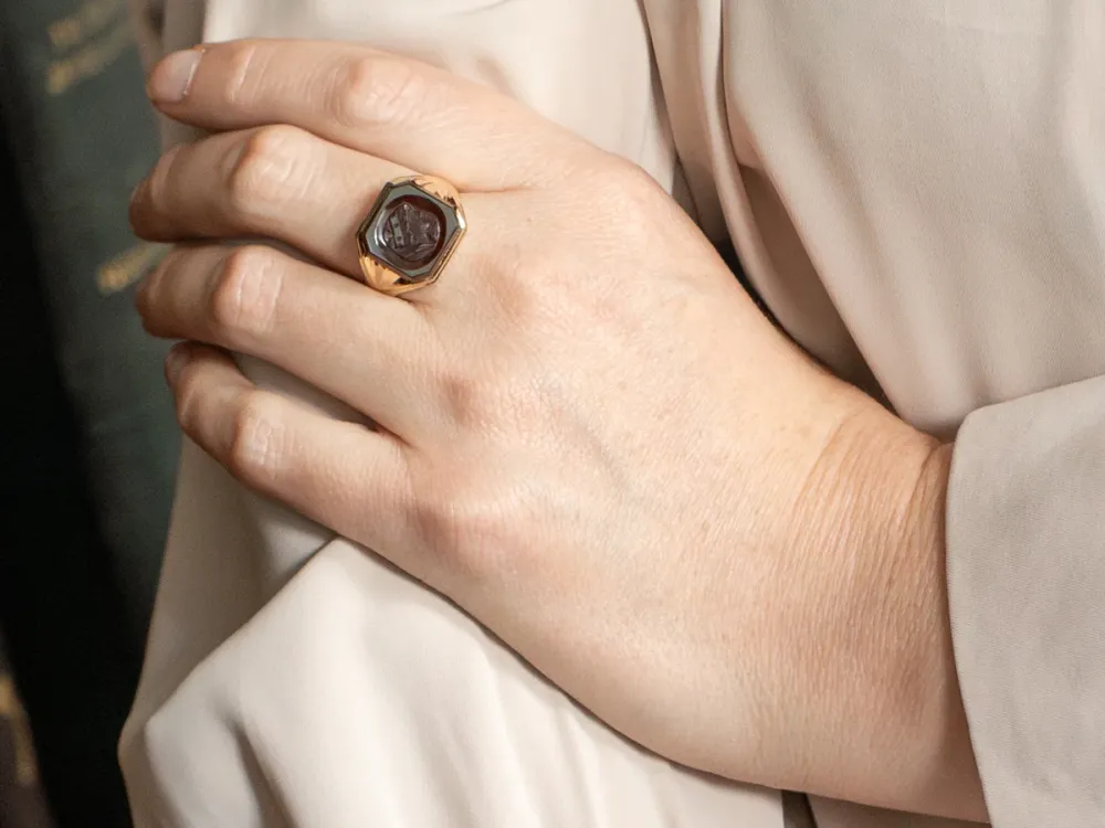Men's Oud Sardonyx Intaglio Ring