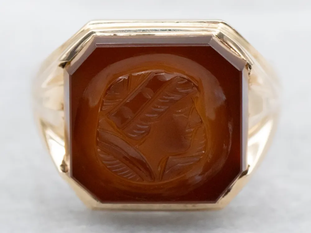 Men's Vintage Sardonyx Intaglio Ring
