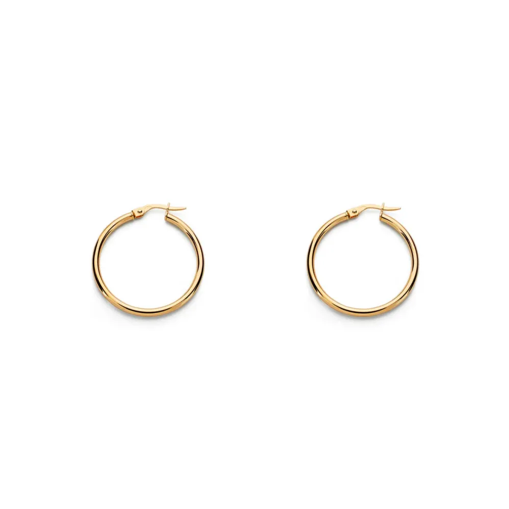 Roestvrij Staal 9ct Citroengeel Gold Hoops Earrings shine 23x1.5 mm