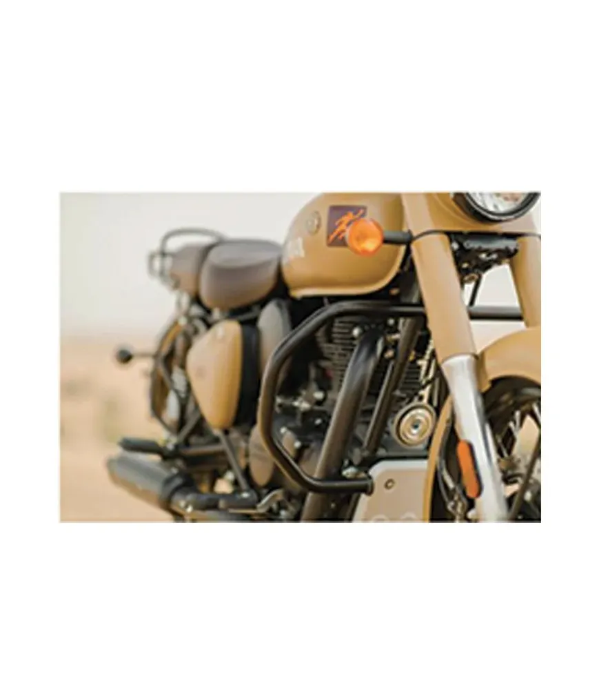 Roestvrij Staal Engine Protection Bars Octagonal Classic / Meteor / Bullet 350 Ravenzwart - Royal Enfield