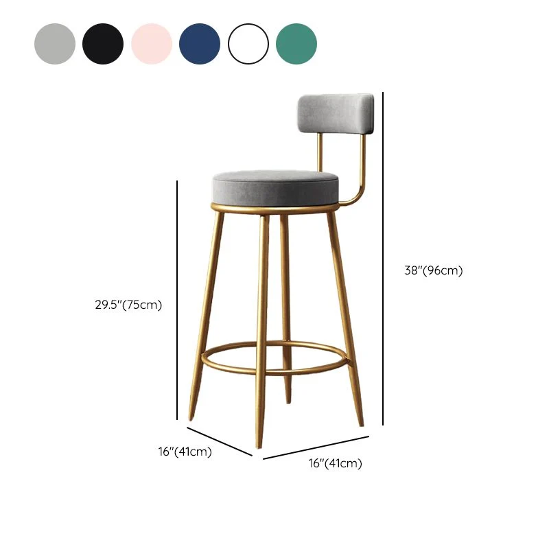 Roestvrij Staal Industrial Velvet Counter & Bar Stools Effen Finish Indoor Stools