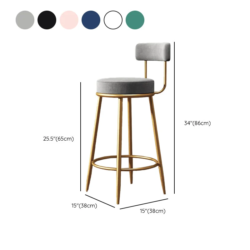 Roestvrij Staal Industrial Velvet Counter & Bar Stools Effen Finish Indoor Stools