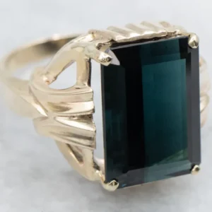 Woven Gouden Indicolite Tourmaline Statement Ring