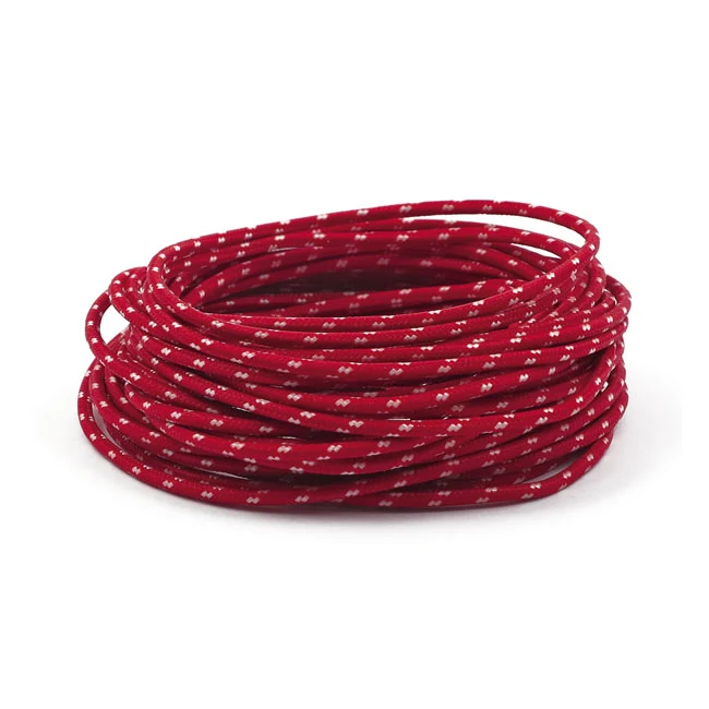 Cableado Cubierto De Tela Clásico, 25 Pies. Rollo. Rojo Blanco Para Harley Davidson