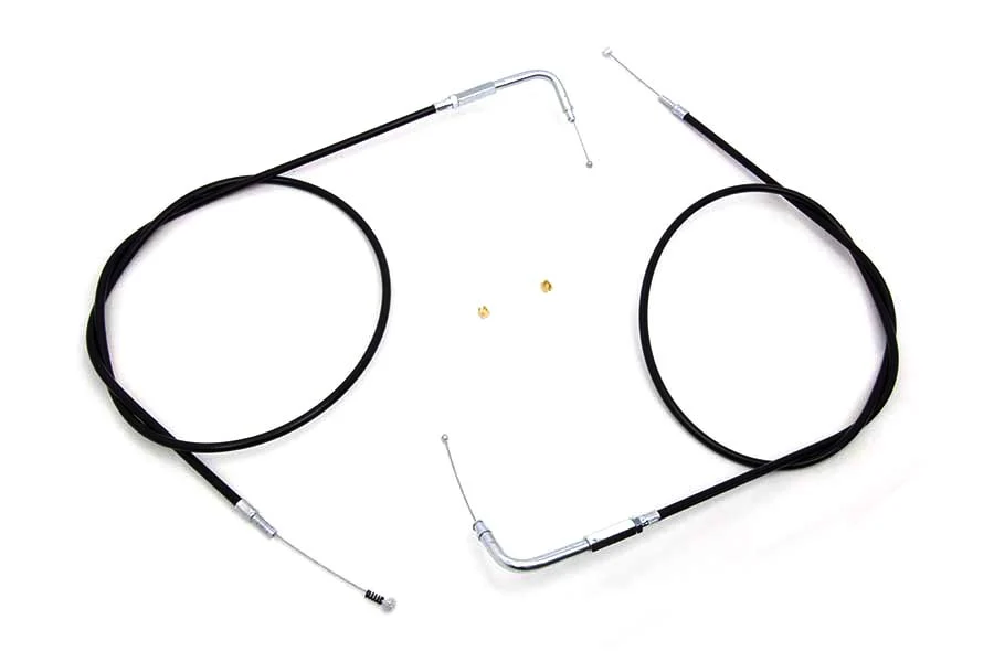 +12" Ovestock (46.25") Throttle And Idle Cable Set Harley-Davidson 1996-Up