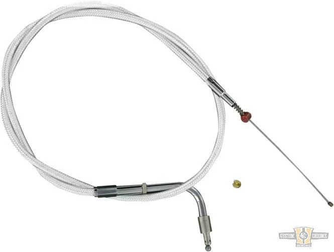 Stainless Braided Throttle Cable Stainless Steel Glashelder Coated 36" Harley-Davidson