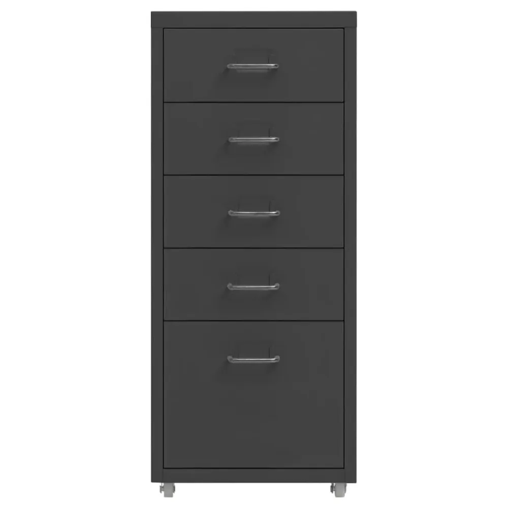 Ladeblok verrijdbaar 28x41x69 cm metaal antracietkleurig