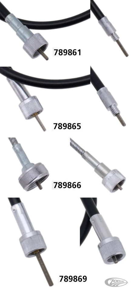 Black Tacho cable L=33" XL74-80 12mm nut Harley-Davidson