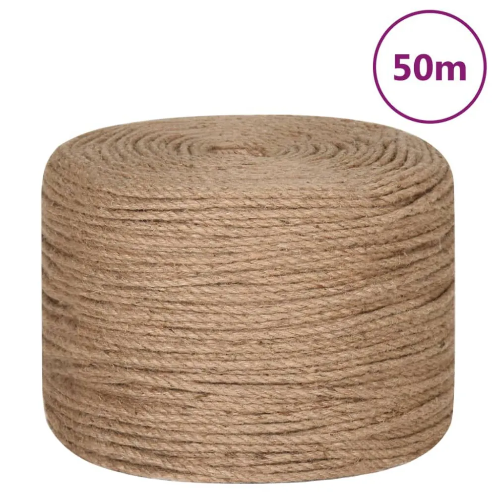 Touw 50 m lang 4 mm dicht jute