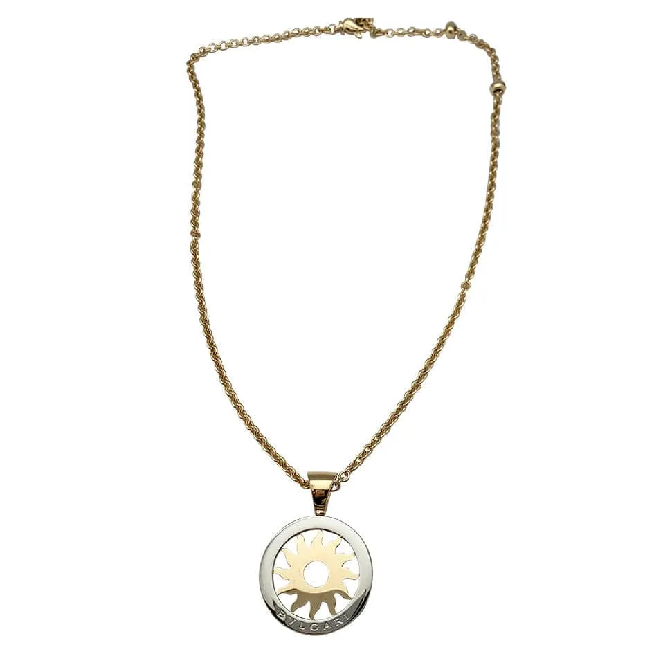 Necklace Bulgari, "Tondo", yellow verguld and steel.
