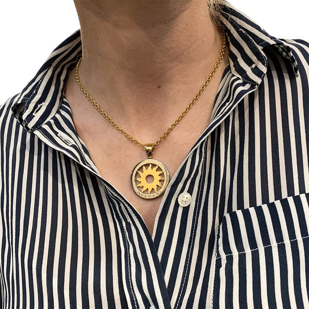 Necklace Bulgari, "Tondo", yellow verguld and steel.