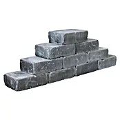 Stapelsteen Tumbelwall Getrommeld Antraciet - Beton, l x b x d: 30 x 20 x 10 cm, Zwart