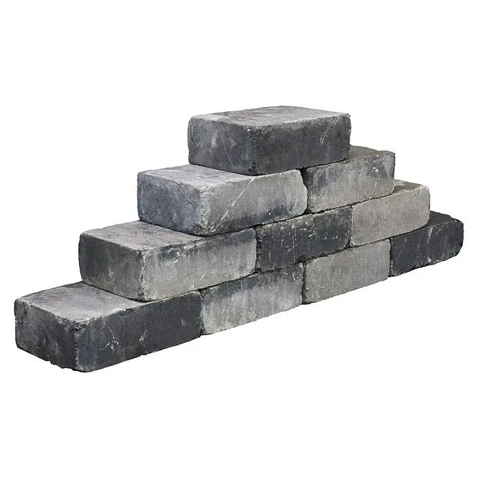Stapelsteen Tumbelwall Getrommeld Lichtgrijs - Beton, l x b x d: 30 x 20 x 10 cm, Grijs