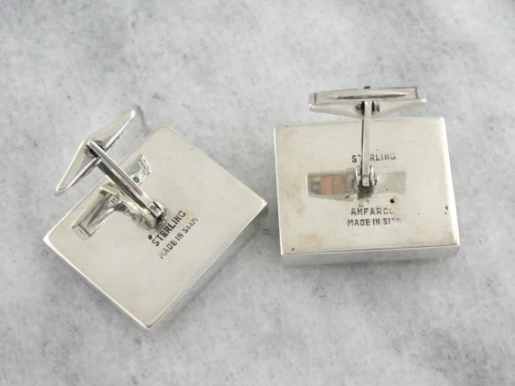 Zodiac Siam: Niello Sterling Siam Cufflinks, Horseshoe Zodiac Design