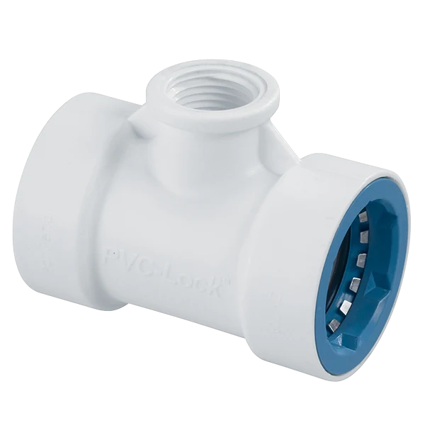Hydro-Rain PVC-Lock® 08671 PVCL-402-130 1" PVC-Lock x ½" FPT Tee