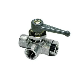 Legris - Kogelkraan - messing vernikkeld - 3-weg - 1/4" - binnen/binnen/binnen - DN6 - 0452.06.13