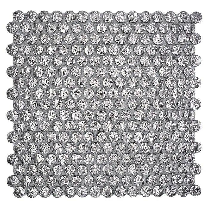 Mozaïektegel Knoop Uni SB97 - 31 x 31,5 cm, Zilver, Glanzend