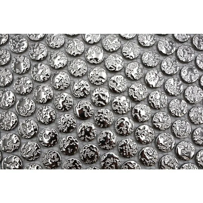 Mozaïektegel Knoop Uni SB97 - 31 x 31,5 cm, Zilver, Glanzend