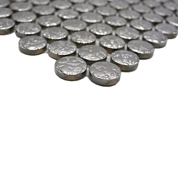 Mozaïektegel Knoop Uni SB97 - 31 x 31,5 cm, Zilver, Glanzend