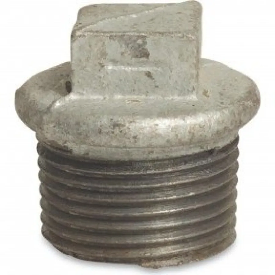 Plug met kraag en vierkant - Fig.290 - Staal verzinkt - buiten - 1/2"