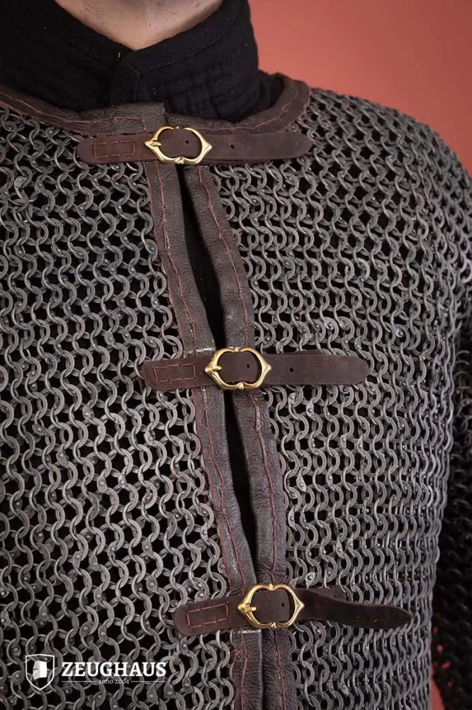 Segmental Chainmail Haubergeon Front Buckles Roundring Riveted 10mm Aluminium S