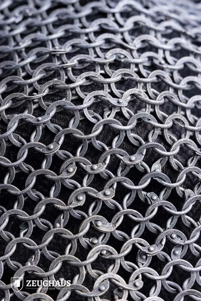 Segmental Chainmail Haubergeon Front Buckles Roundring Riveted 10mm Aluminium S
