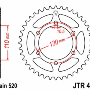Corona JT SPROCKETS acero estándar 486 - Paso 520