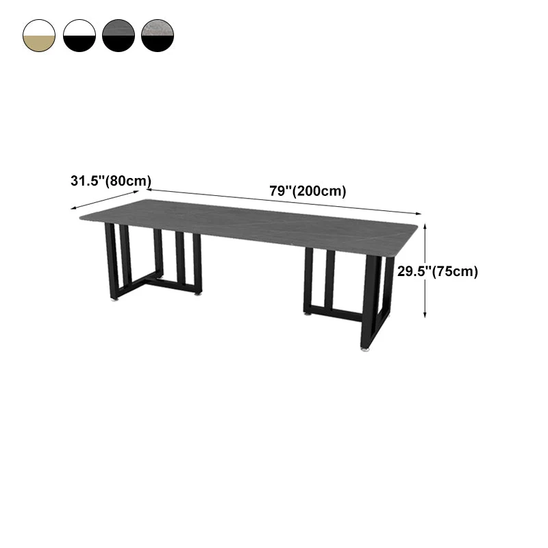 Industrial Style Rectangular Office Desk Sintered Stone Desk Office Diverse Lengtes 47