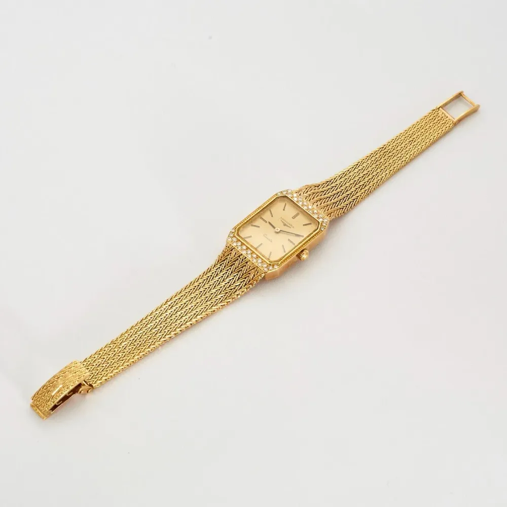 LONGINES-Vintage verguld and diamond jewel watch