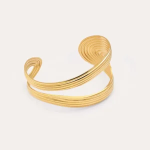 Open Organic Sea Rvs Steel Gold Bracelet