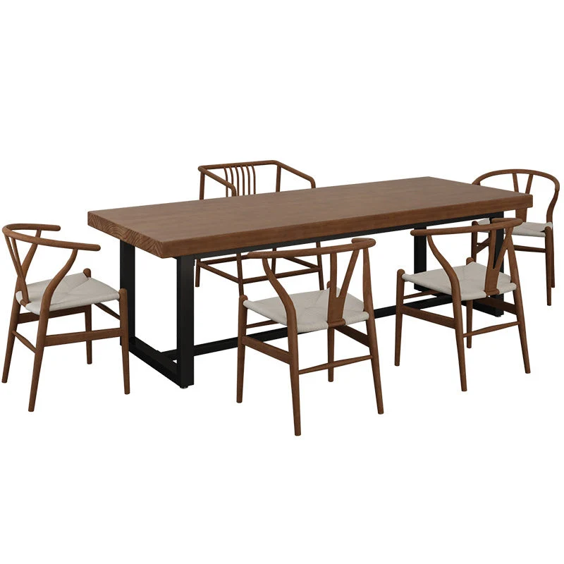 Rectangle Ravenzwart Base Dining Table Industrial Wood Table Kitchen | Voor Metaal | Voor Kunststof 47