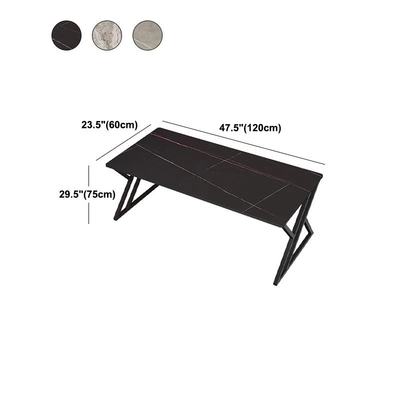 Rectangle Writing Table Industrial Sintered Stone Office Desk Sled Base | Voor Metaal | Voor Kunststof 39