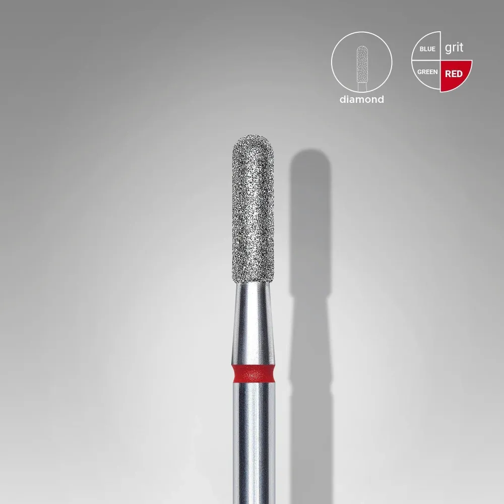 Staleks Diamond Bit - Rounded Cylinder Rood (F) 2.3 / 8mm (363)