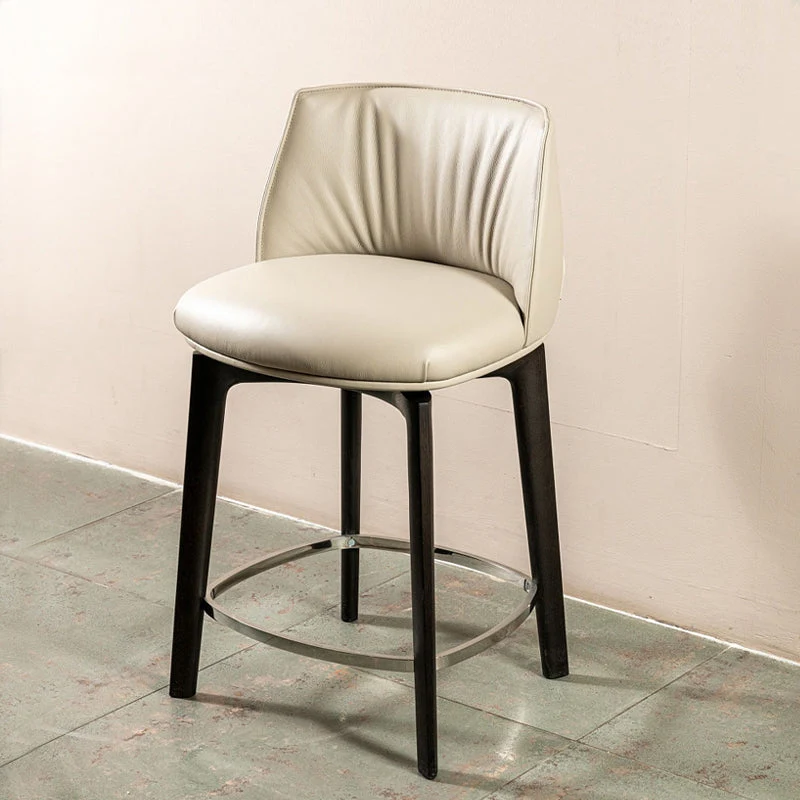 Industrial Style Counter Chair Wood Footrest Counter Stool Restaurant met CE-Keurmerk Grey