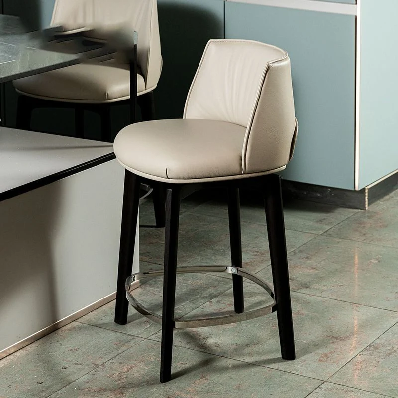 Industrial Style Counter Chair Wood Footrest Counter Stool Restaurant met CE-Keurmerk Grey