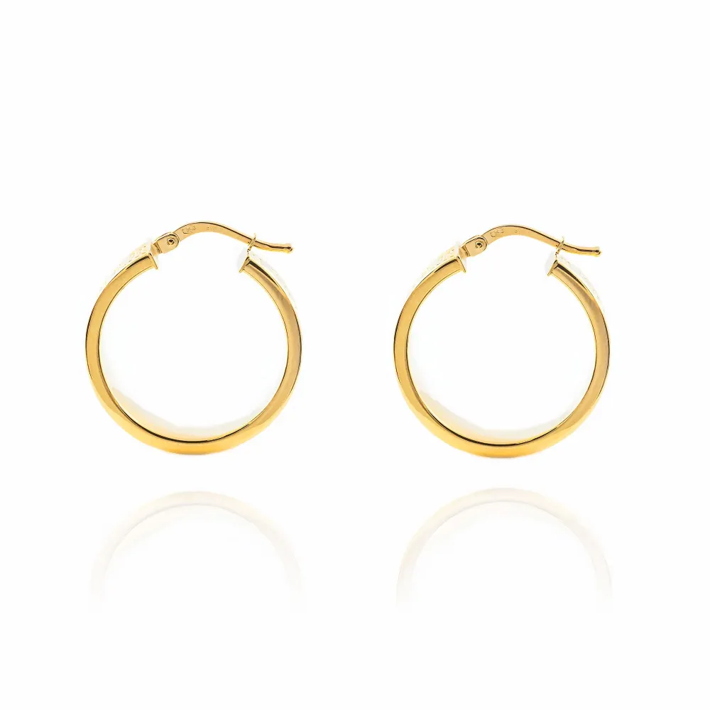 18ct Yellow Gold Greece Hoops Earrings 23x6 mm