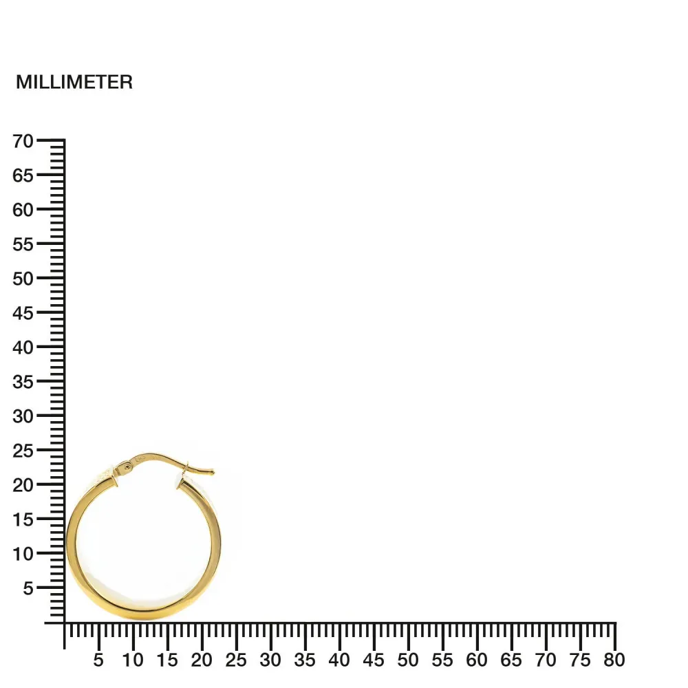 18ct Yellow Gold Greece Hoops Earrings 23x6 mm